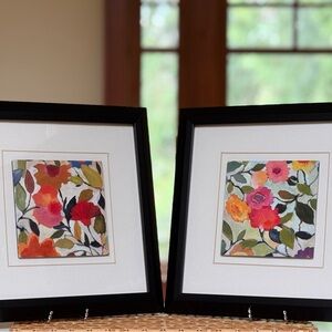 💚 SET OF TWO KIM PARKER FLOATING PRINTS - FRAMED
